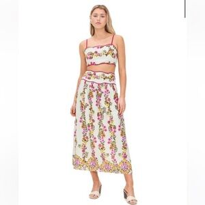 SAYLOR White Tashi Floral Crop Top size XS